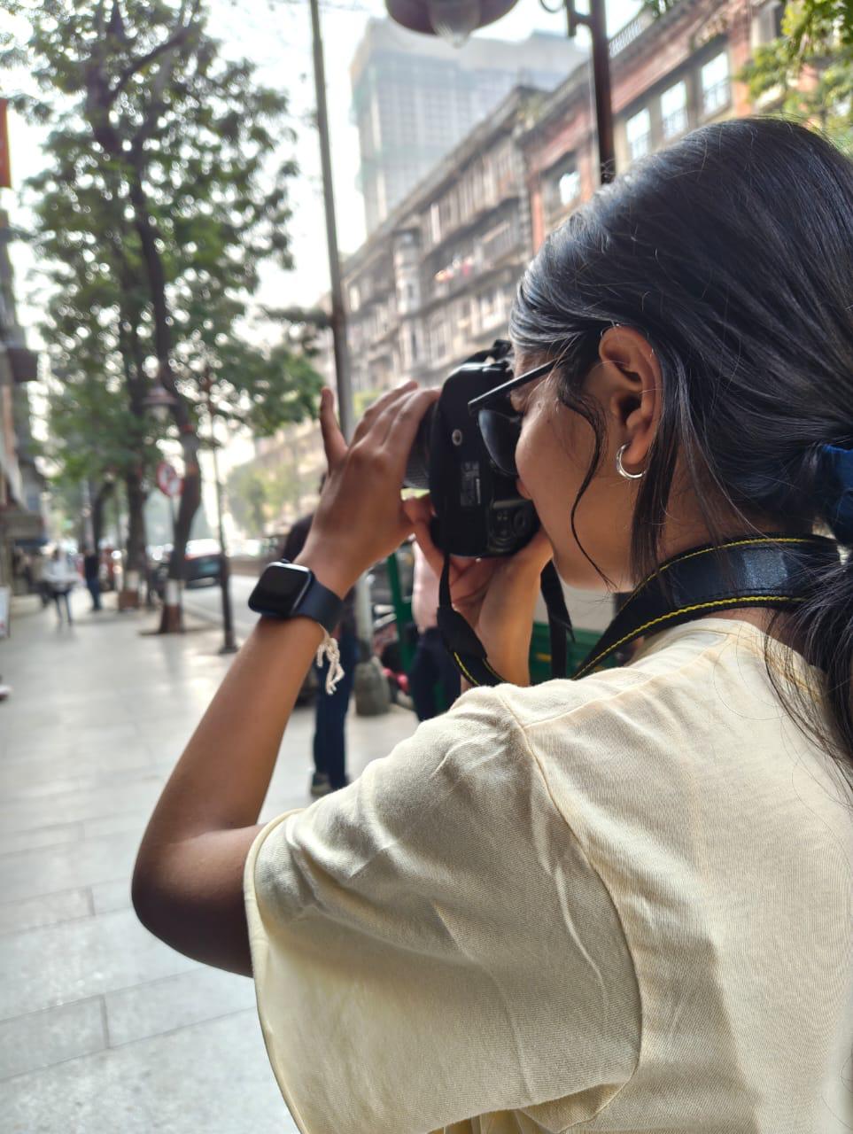 Student exploring photography